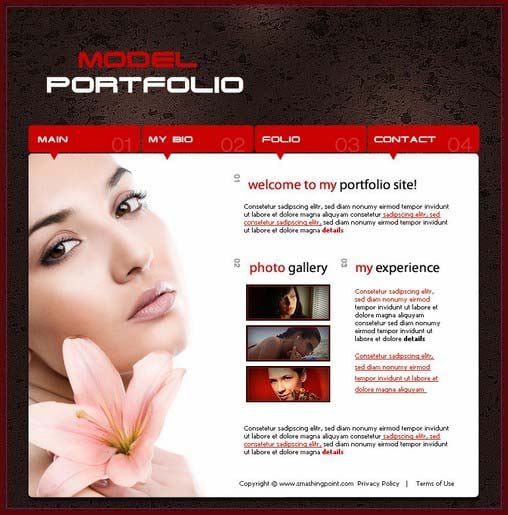 Create a Model Portfolio Web Layout01 Model Portfolio Web Layout